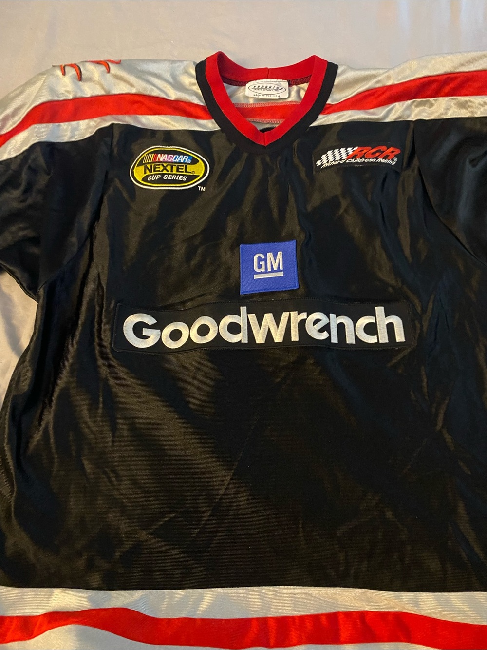 Chase Authentics Black Racing Tee with Red Trim